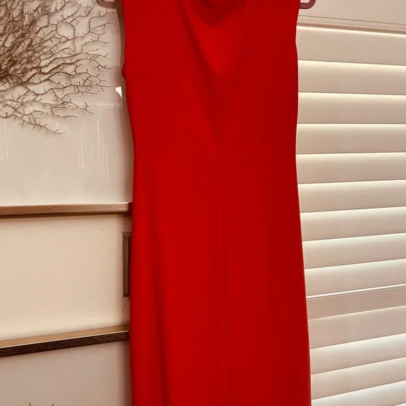 Elegant Bright Coral Sleeveless Dress Ralph Lauren, Size 12 - Picture 3 of 4